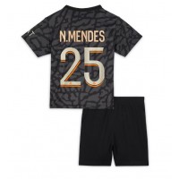 Dječji Nogometni Dres Paris Saint-Germain Nuno Mendes #25 Rezervni 2023-24 Kratak Rukav (+ Kratke hlače)